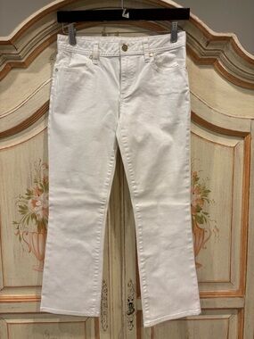 Tory Burch Cropped Slim Boot Jeans White Size 27